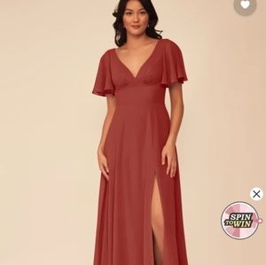 Azazie Kimber bridesmaid dress in Terracotta color
